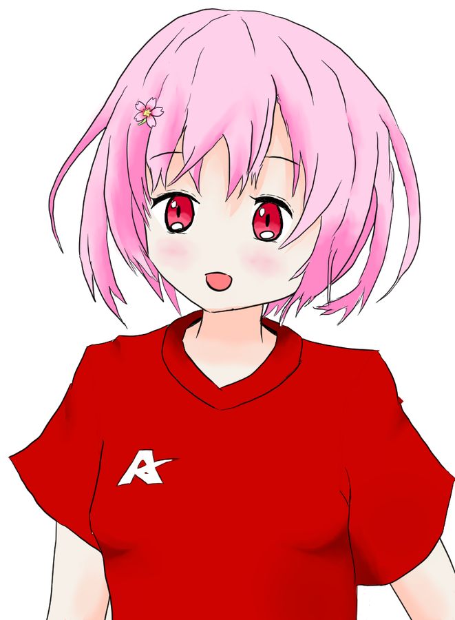赤シャツ姿の藤沢さくら
